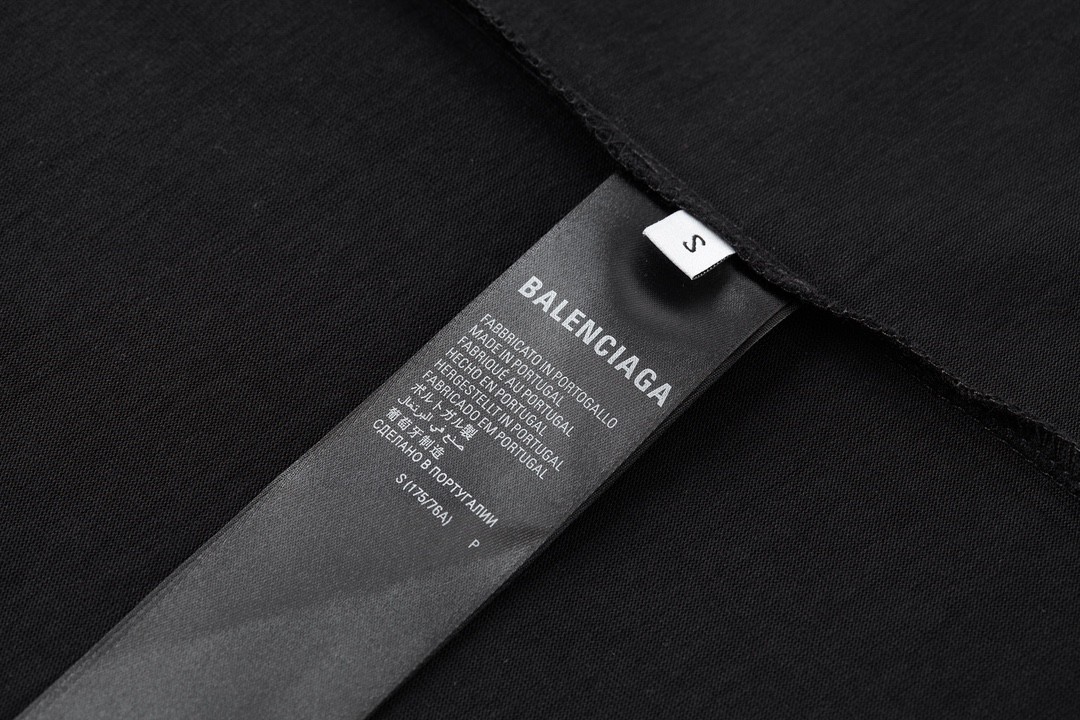 Balenciaga 巴黎世家 梵文字母Logo印花 圆领 短袖 T恤 夏季 黑色 744439TOVE11055