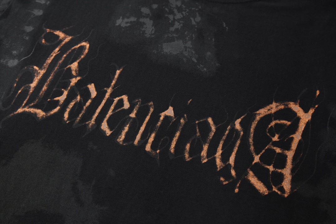 Balenciaga 巴黎世家 梵文字母Logo印花 圆领 短袖 T恤 夏季 黑色 744439TOVE11055