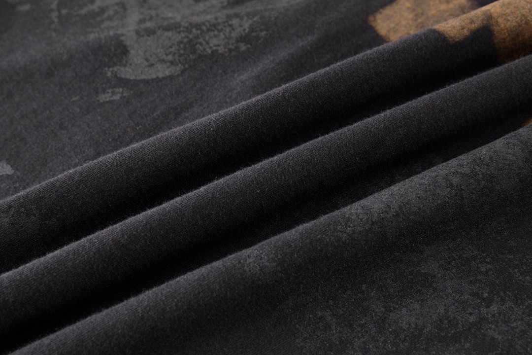 Balenciaga 巴黎世家 双B泥染字母Logo印花 圆领 短袖 T恤 夏季 黑色 739028TOVN81055