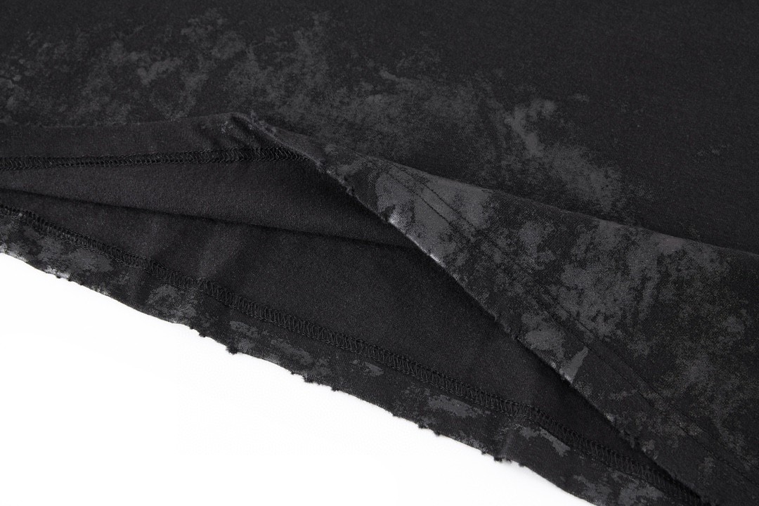 Balenciaga 巴黎世家 双B泥染字母Logo印花 圆领 短袖 T恤 夏季 黑色 739028TOVN81055