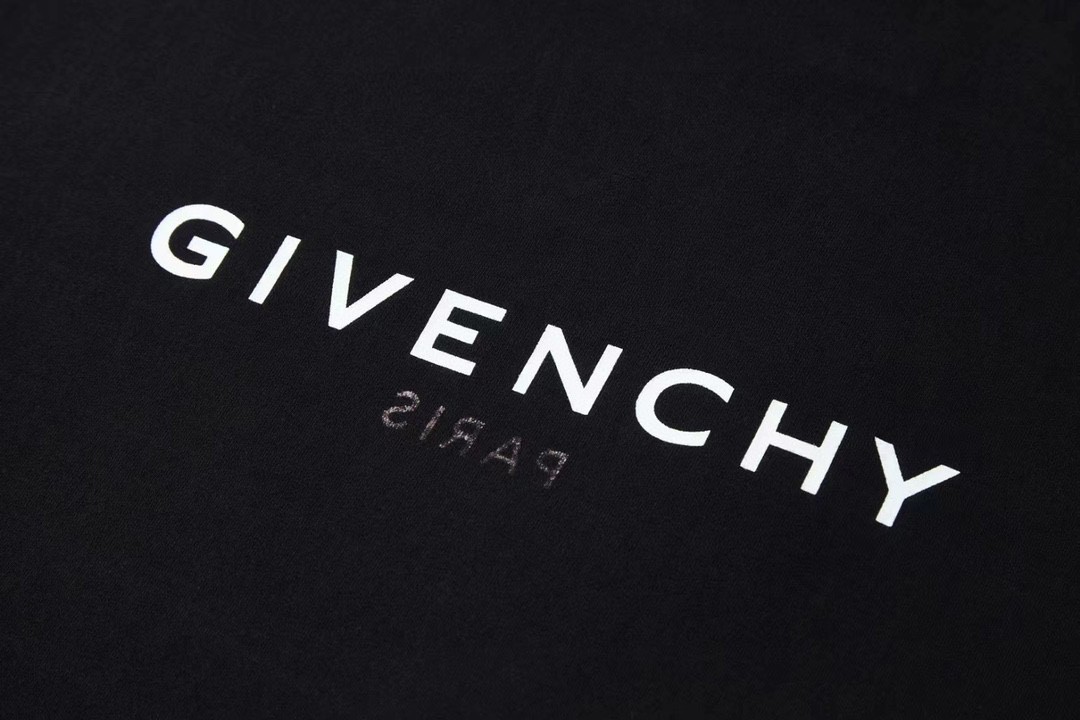 Givenchy 纪梵希 SS21 反向字母Logo印花  T恤 短袖 套头 夏款 黑色 BM71653Y6B-001
