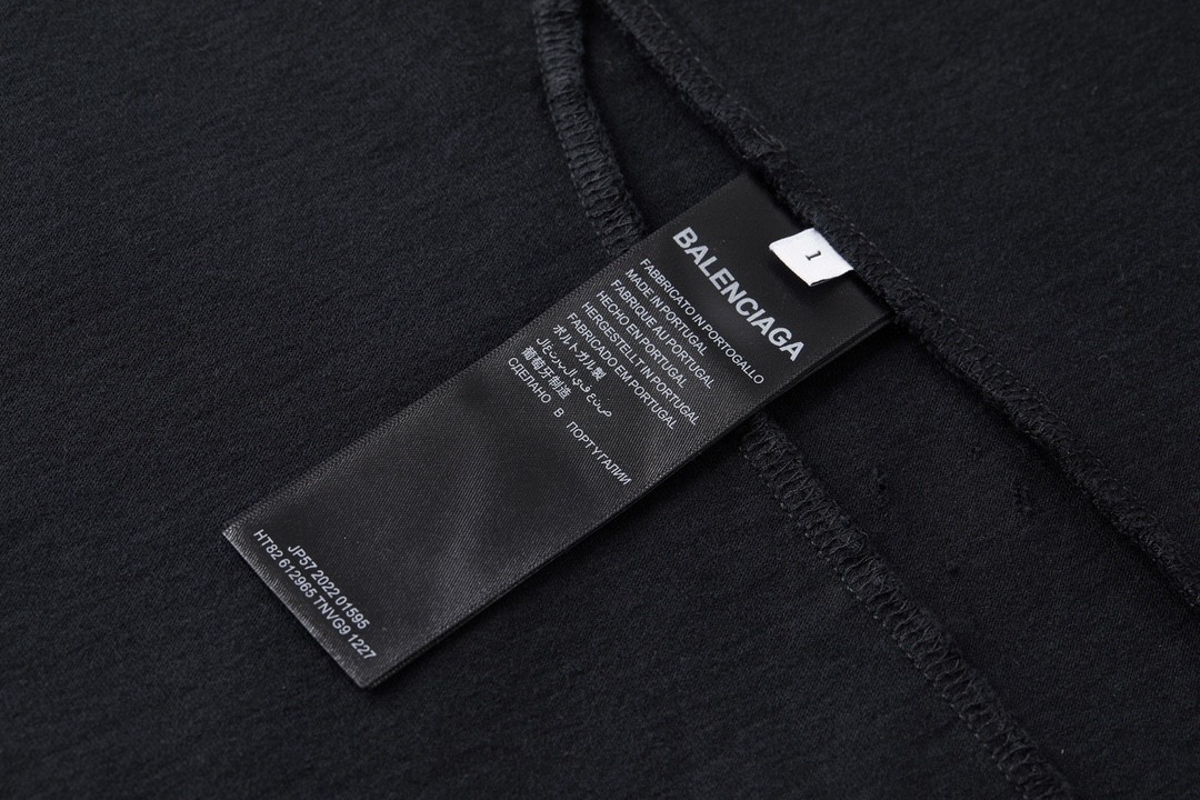 Balenciaga 巴黎世家 倒立巴黎世家夜景 字母Logo印花 圆领 短袖 T恤 夏季 黑色 698811TOVT31055