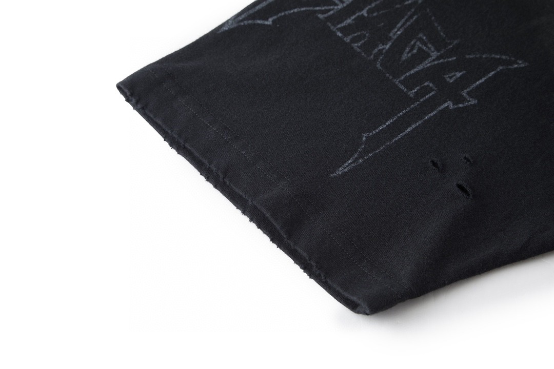 Balenciaga 巴黎世家 倒立巴黎世家夜景 字母Logo印花 圆领 短袖 T恤 夏季 黑色 698811TOVT31055