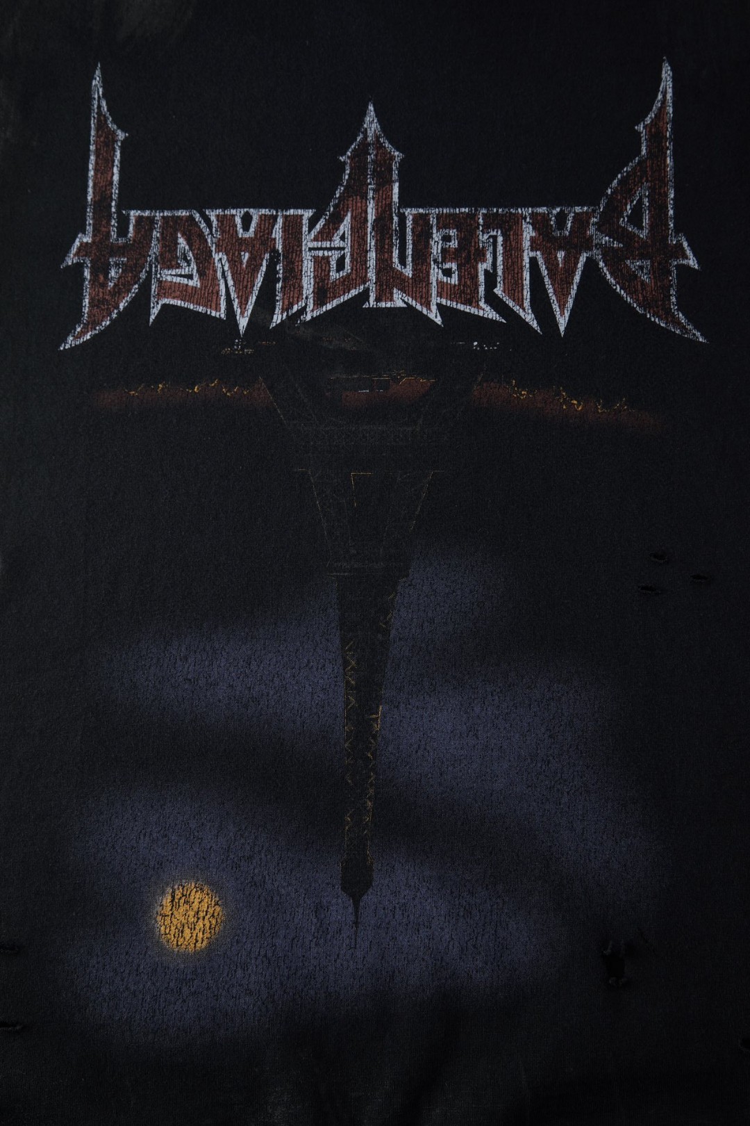 Balenciaga 巴黎世家 倒立巴黎世家夜景 字母Logo印花 圆领 短袖 T恤 夏季 黑色 698811TOVT31055