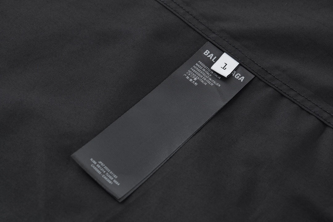 Balenciaga 巴黎世家 后背字母logo黄色胶带印花 衬衫 长袖 秋冬 黑色