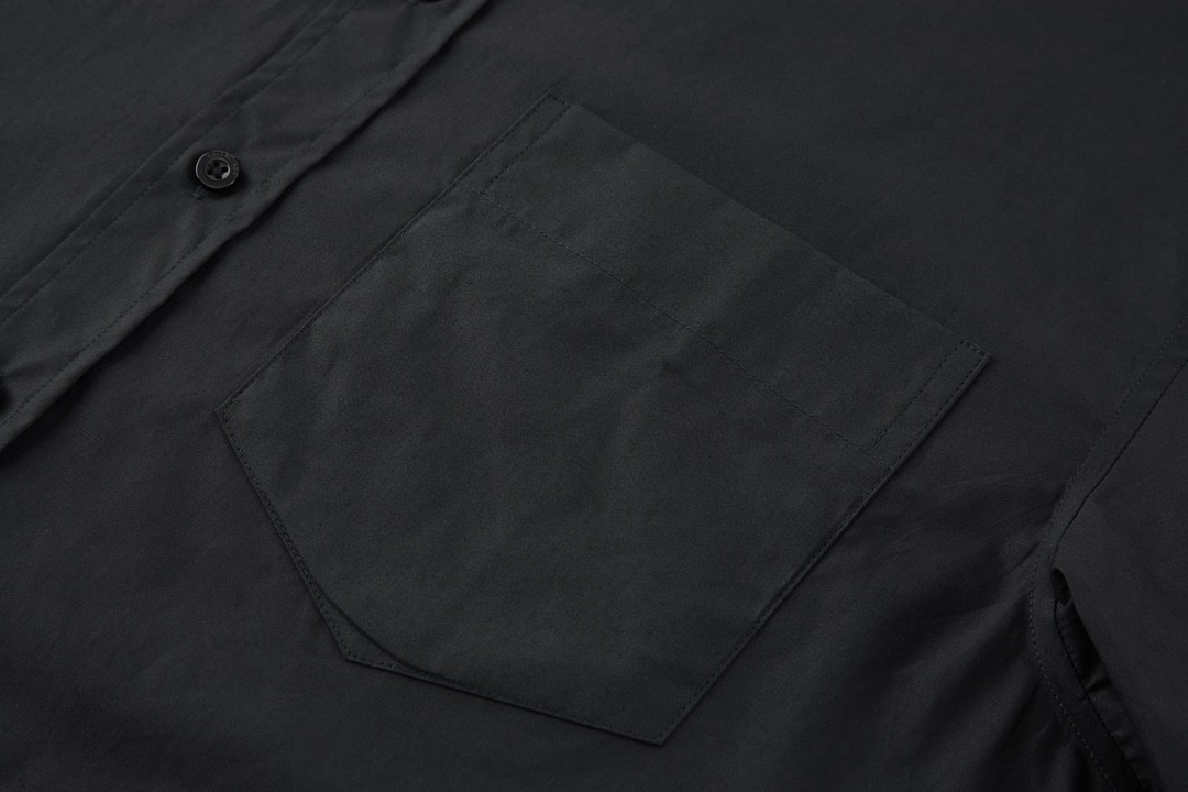 Balenciaga 巴黎世家 后背字母logo黄色胶带印花 衬衫 长袖 秋冬 黑色