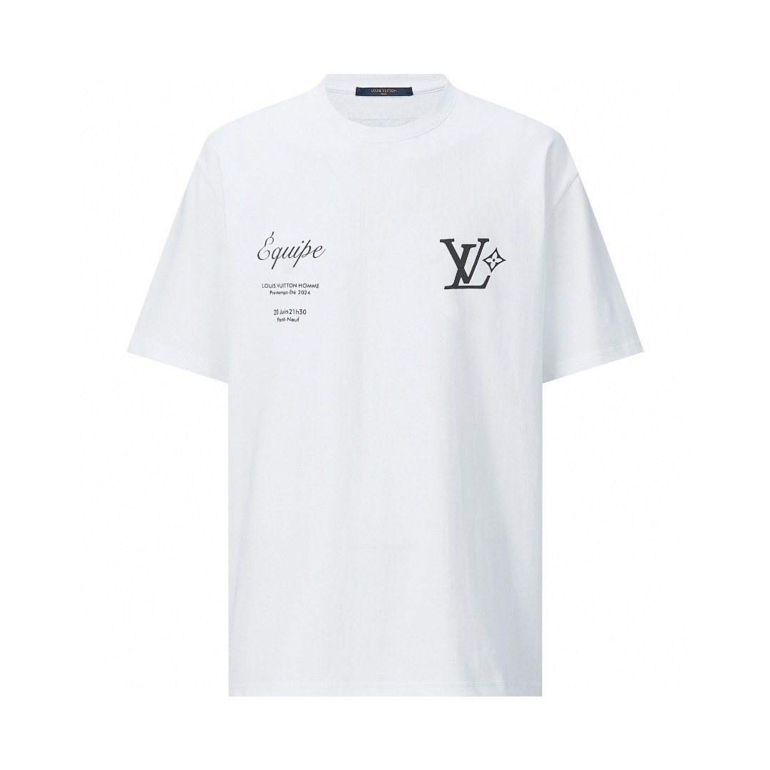LOUIS VUITTON 路易威登 字母logo印花短袖 圆领 T 恤 上衣 夏款 男女同款 白色 