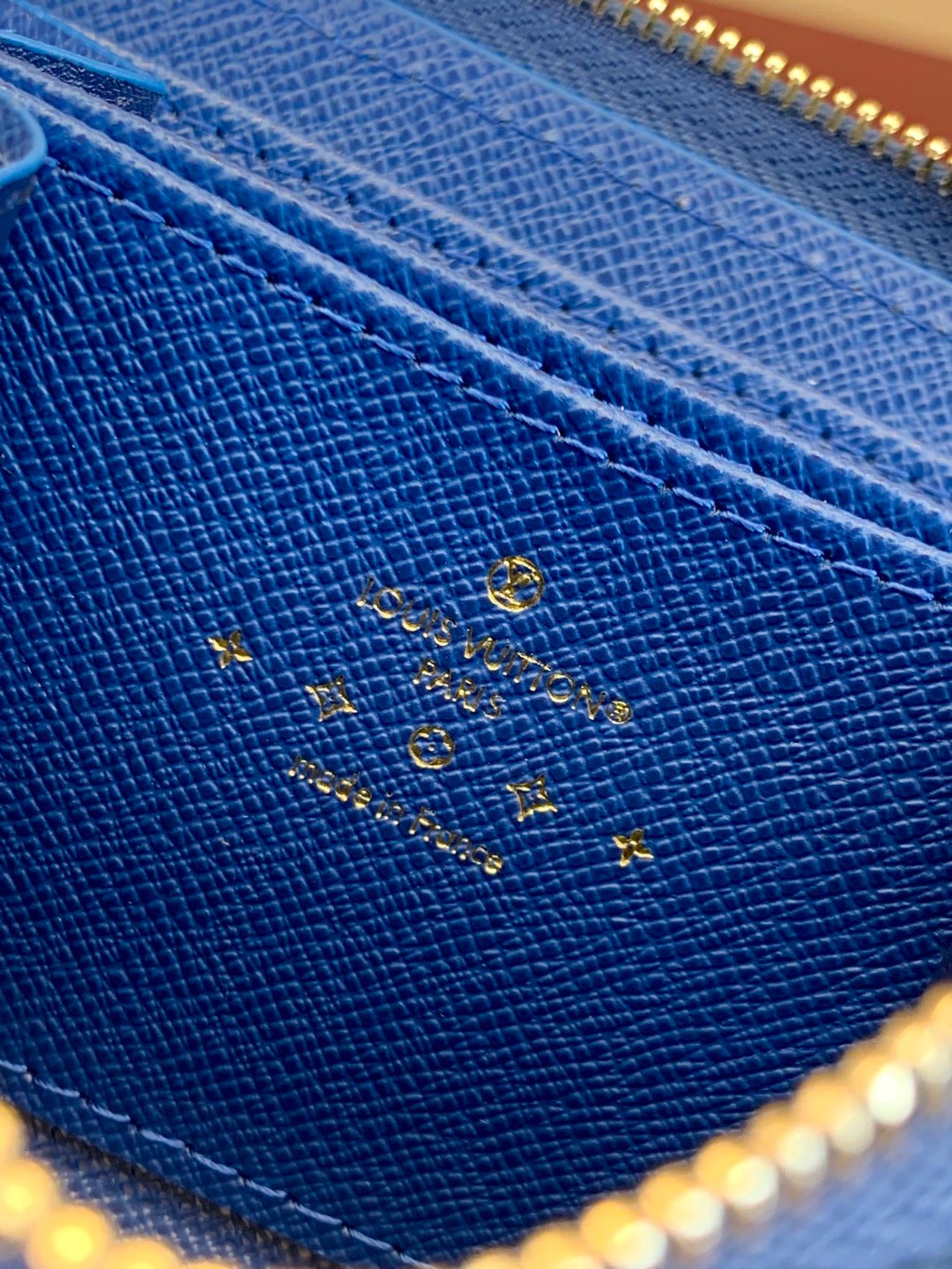LOUIS VUITTON 路易威登 字母提花拉链牛仔零钱包 钱夹 钱包 蓝色 M82957