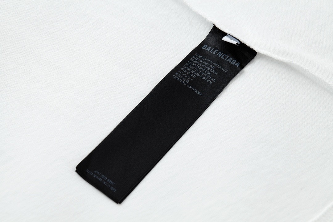 Balenciaga 巴黎世家 模糊溶解字母Logo印花 圆领 短袖 T恤 夏季 白色 764235TQVI59784