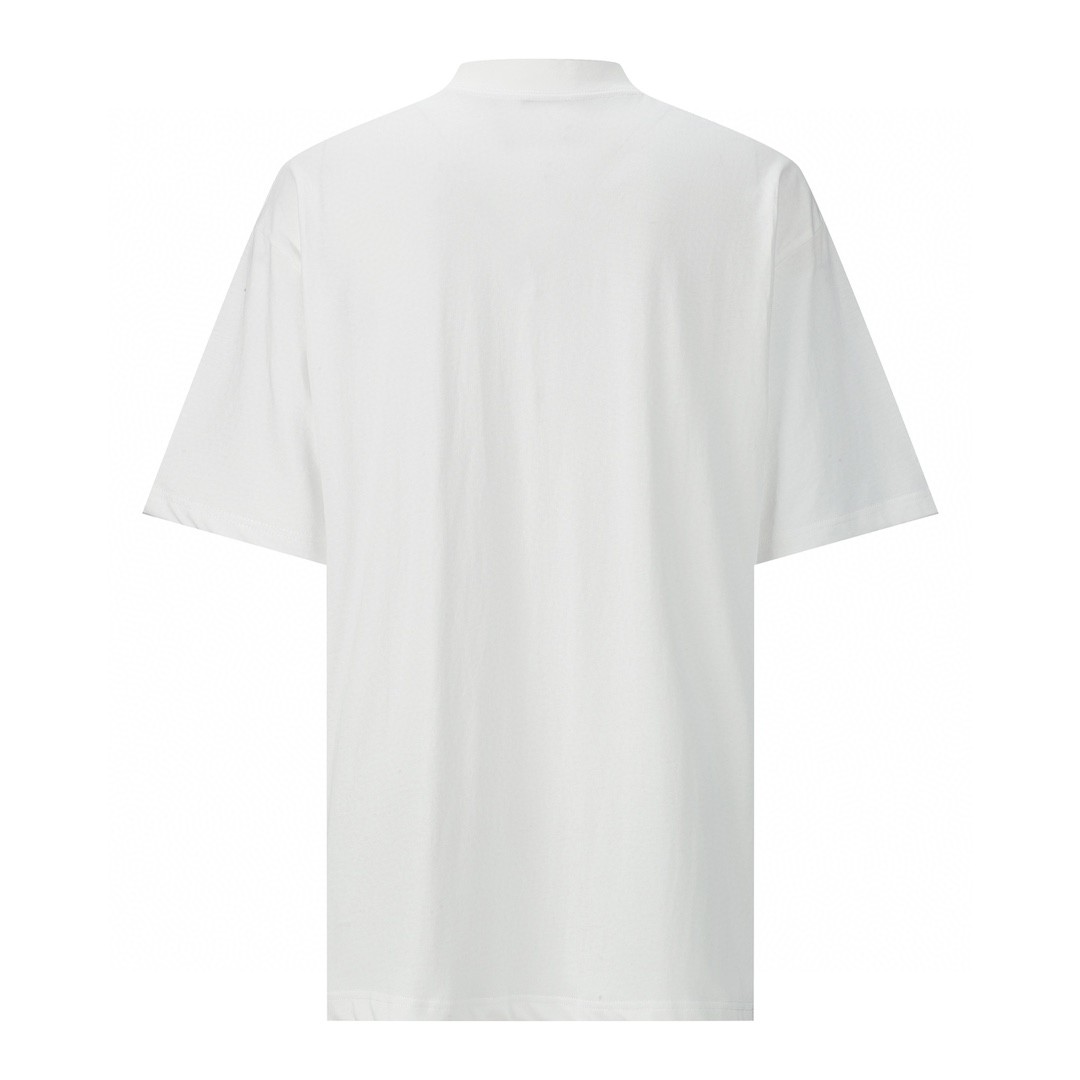 Balenciaga 巴黎世家 模糊溶解字母Logo印花 圆领 短袖 T恤 夏季 白色 764235TQVI59784