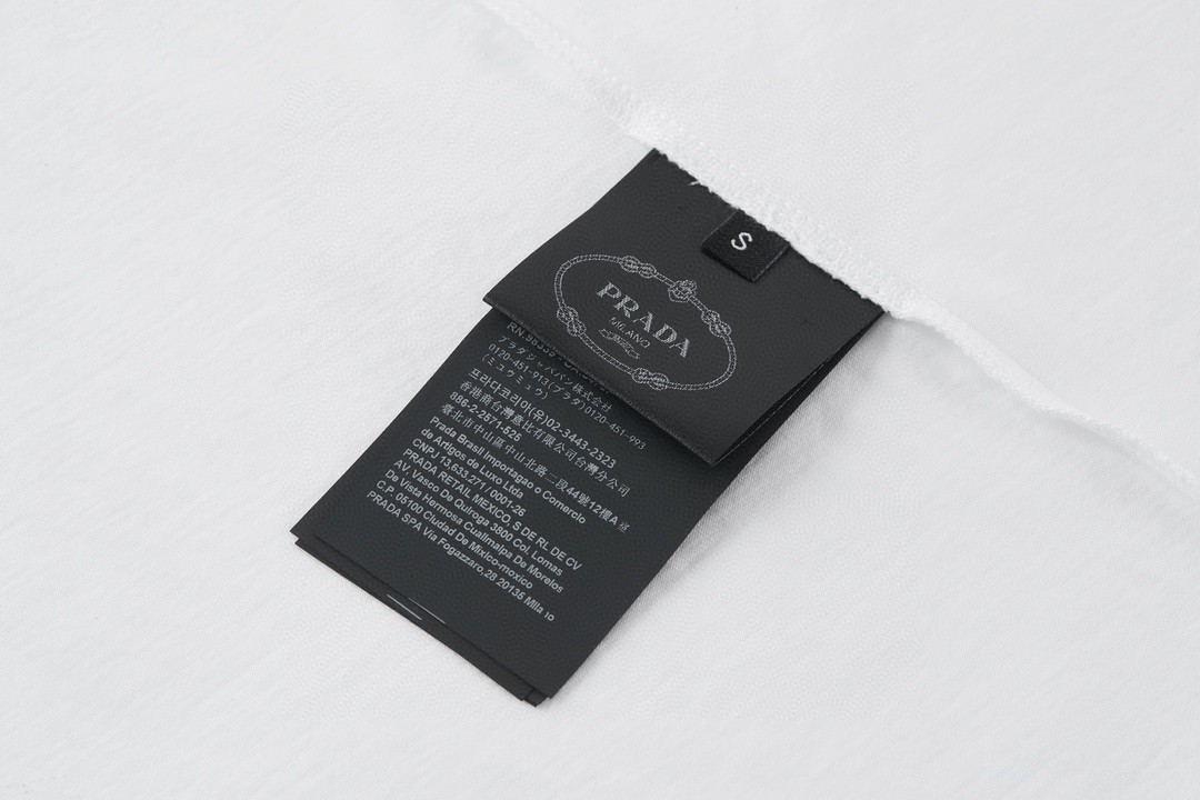 PRADA 普拉达 假日系列 纯色徽标烫钻 圆领 短袖 T恤 白色 3572AR-12GW-F0009-S-212