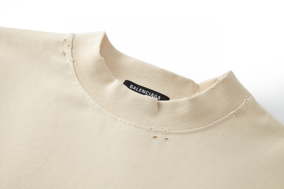 Balenciaga 巴黎世家 乐谱 圆领 短袖 T恤 夏季 米色 694576TMVO59069