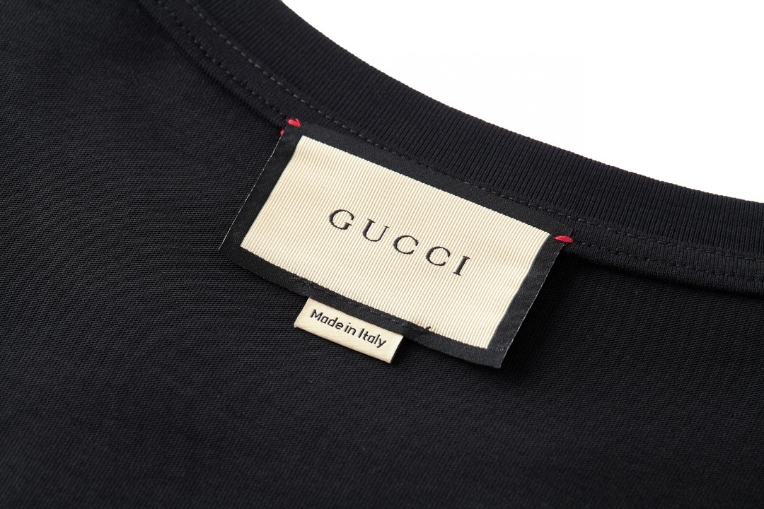 GUCCI 古驰 字母logo印花 短袖 T恤 圆领 套头 夏季 黑色 771758-XJF68-1152