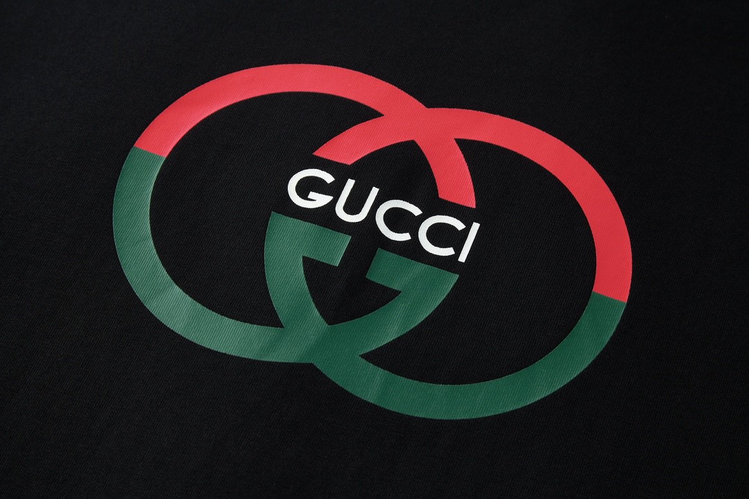 GUCCI 古驰 字母logo印花 短袖 T恤 圆领 套头 夏季 黑色 771758-XJF68-1152