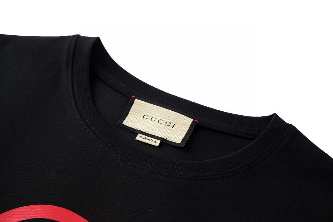 GUCCI 古驰 字母logo印花 短袖 T恤 圆领 套头 夏季 黑色 771758-XJF68-1152