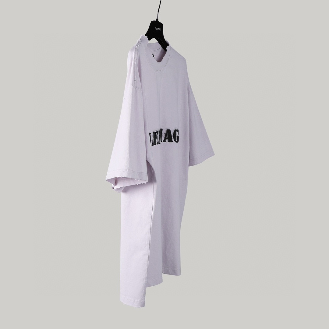 Balenciaga 巴黎世家 模糊字母Logo印花 圆领 短袖 T恤 夏季 白色