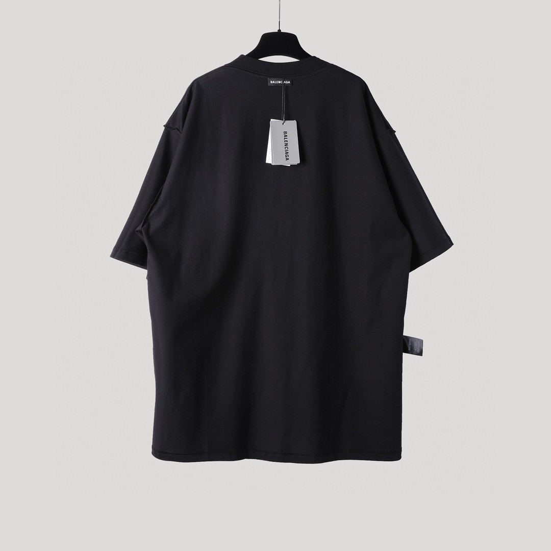 Balenciaga 巴黎世家 Erewhon 超市联名 字母Logo印花 圆领 短袖 T恤 夏季 黑色 