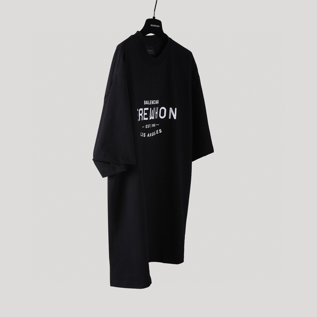 Balenciaga 巴黎世家 Erewhon 超市联名 字母Logo印花 圆领 短袖 T恤 夏季 黑色 