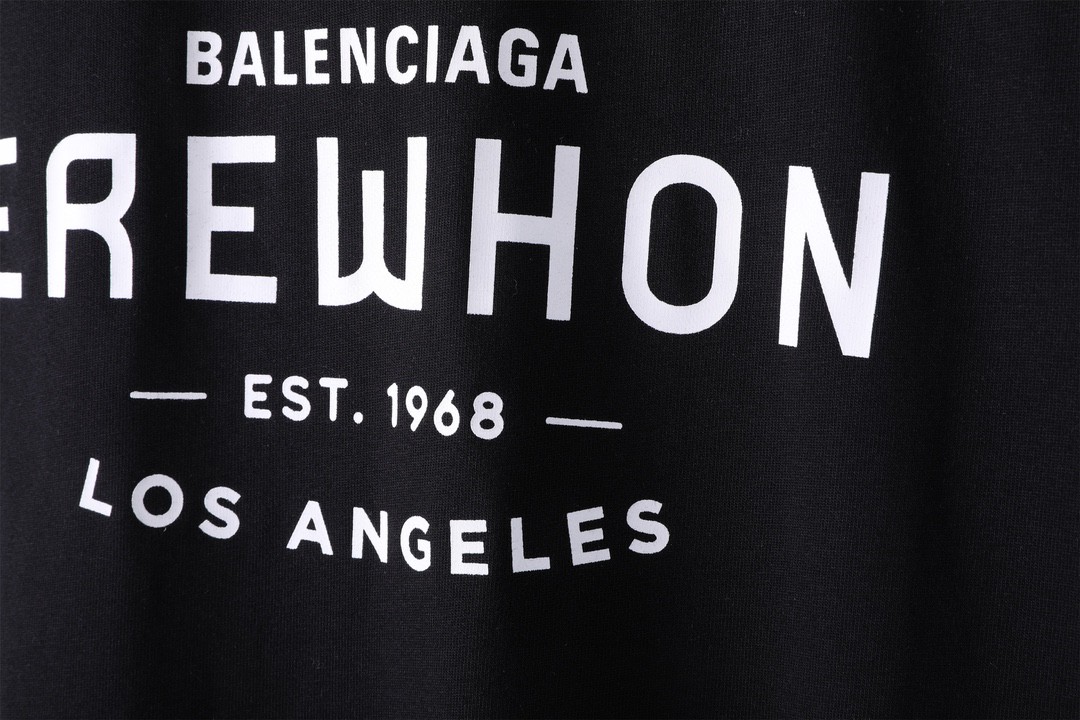 Balenciaga 巴黎世家 Erewhon 超市联名 字母Logo印花 圆领 短袖 T恤 夏季 黑色 