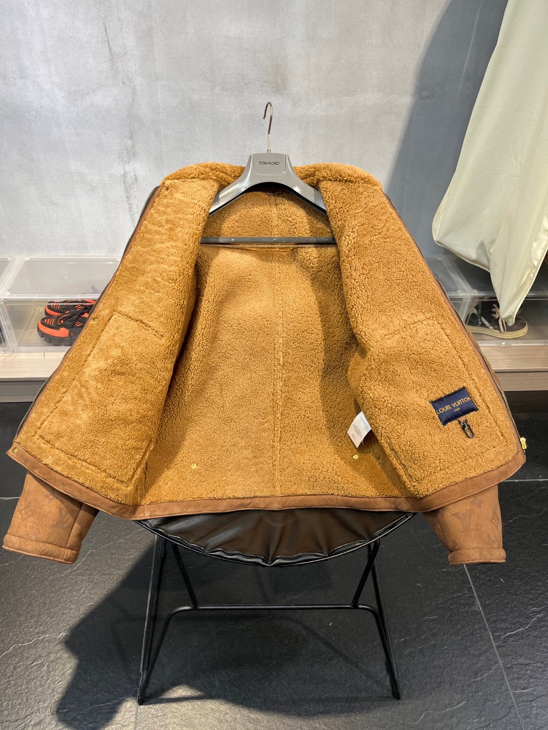 高定系列 LOUIS VUITTON 路易威登 Monogram 压纹羊毛 夹克  外套 长袖 棕色