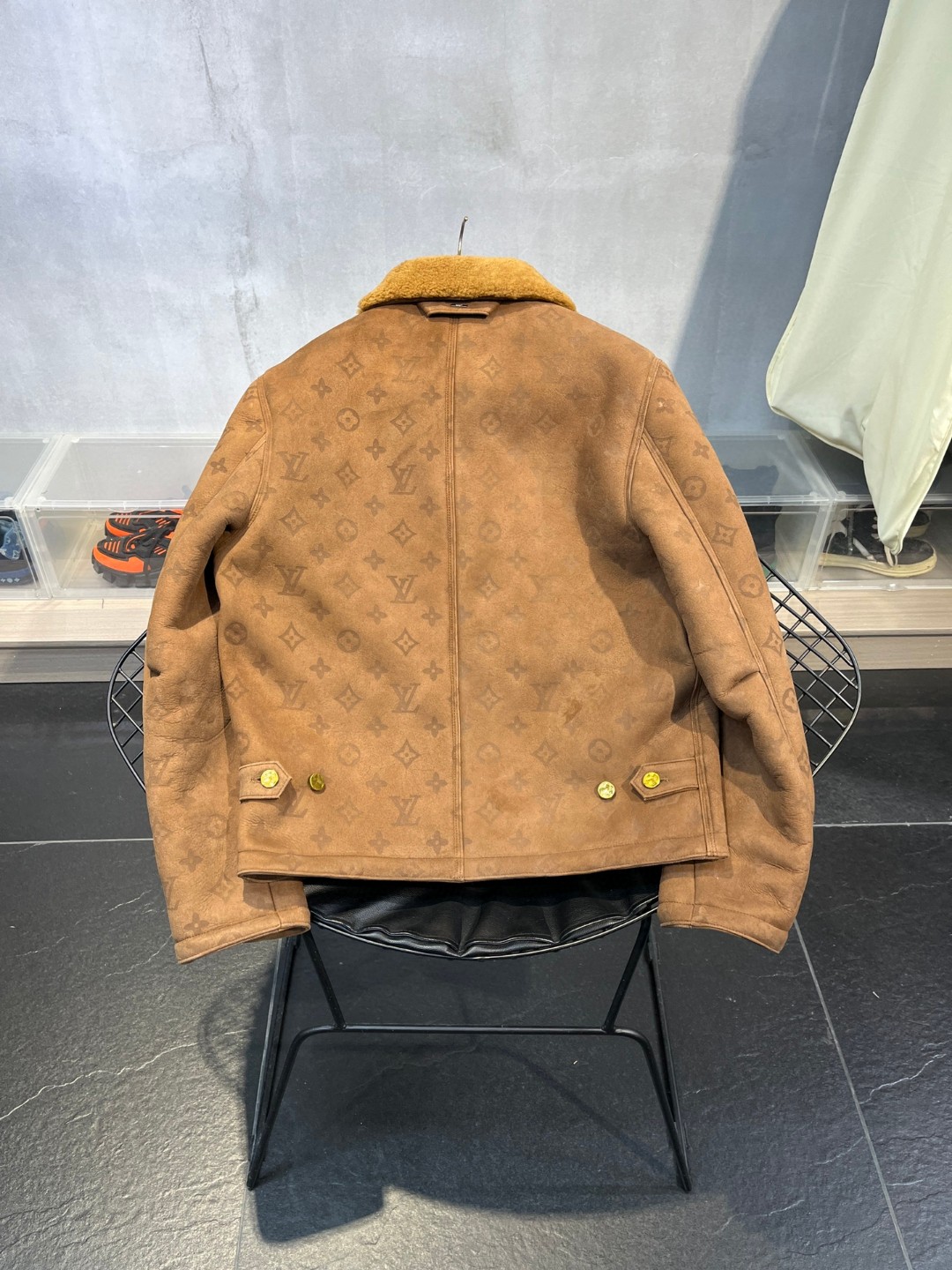 高定系列 LOUIS VUITTON 路易威登 Monogram 压纹羊毛 夹克  外套 长袖 棕色