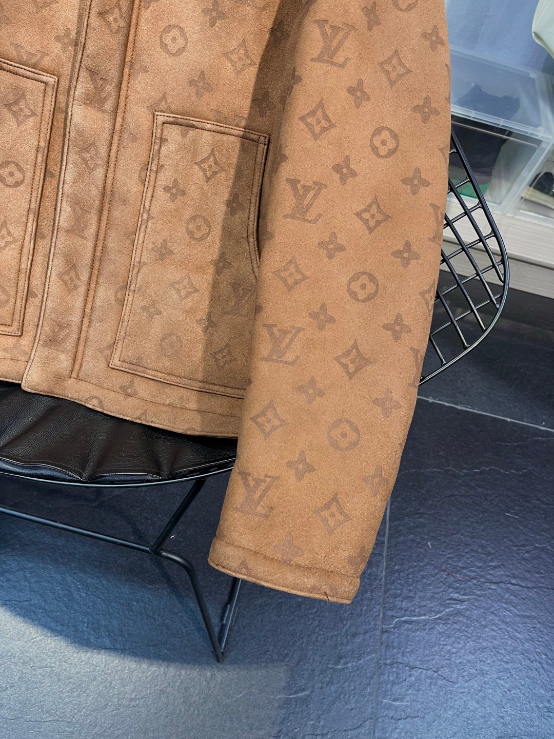 高定系列 LOUIS VUITTON 路易威登 Monogram 压纹羊毛 夹克  外套 长袖 棕色