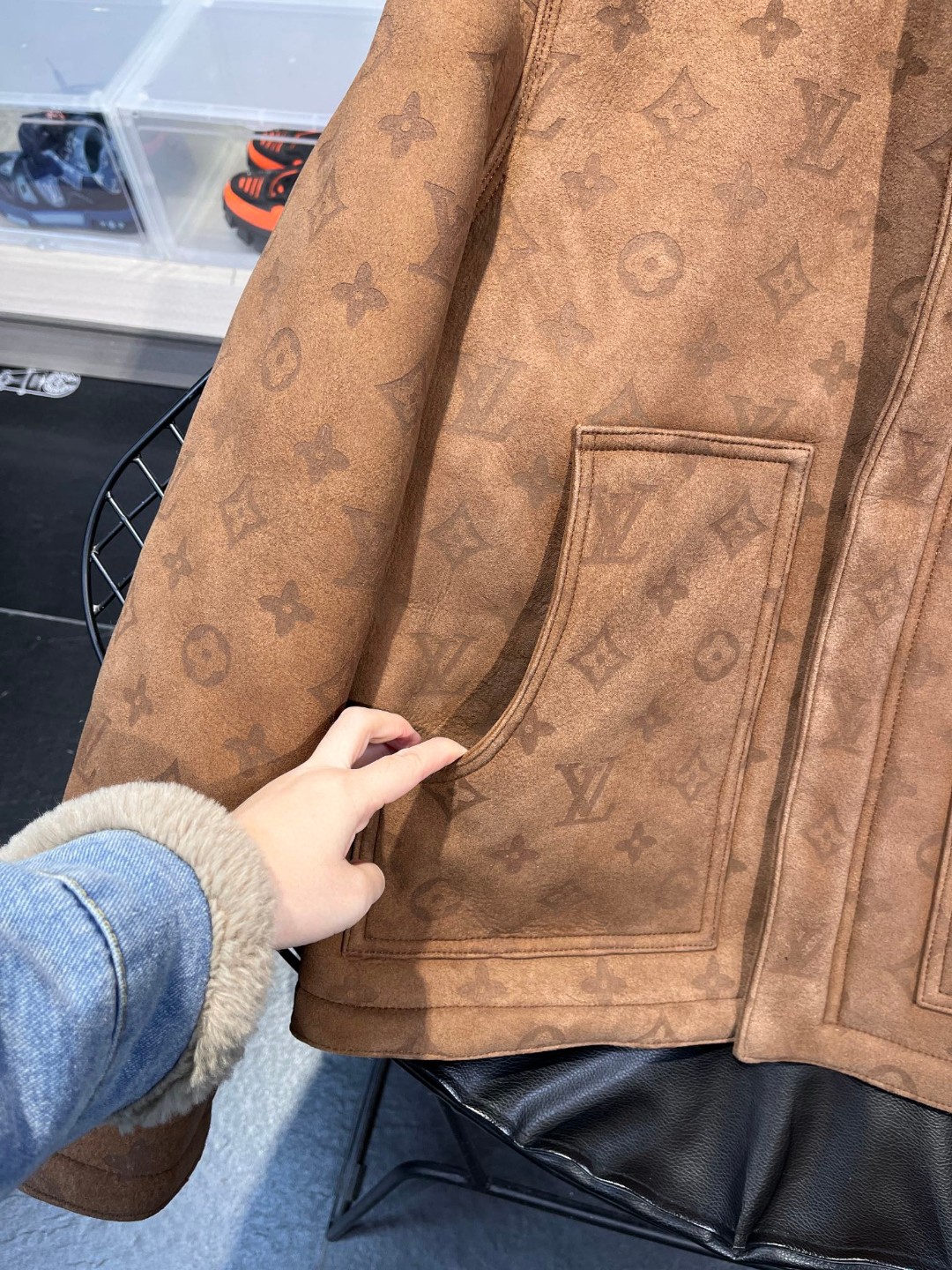 高定系列 LOUIS VUITTON 路易威登 Monogram 压纹羊毛 夹克  外套 长袖 棕色