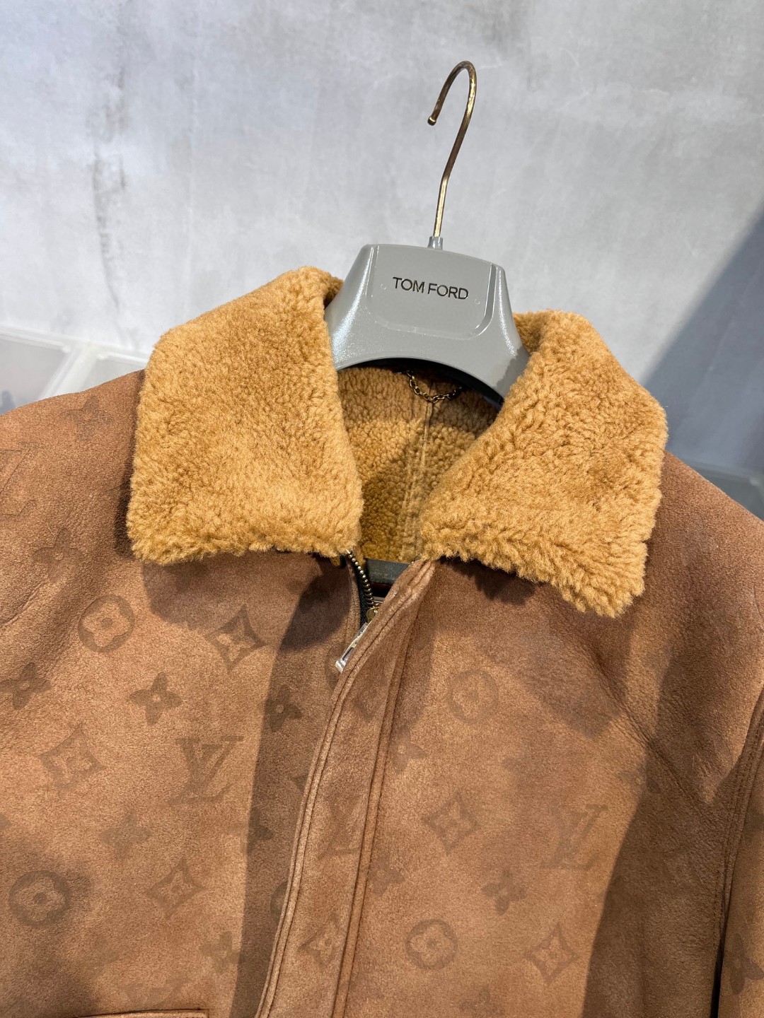 高定系列 LOUIS VUITTON 路易威登 Monogram 压纹羊毛 夹克  外套 长袖 棕色