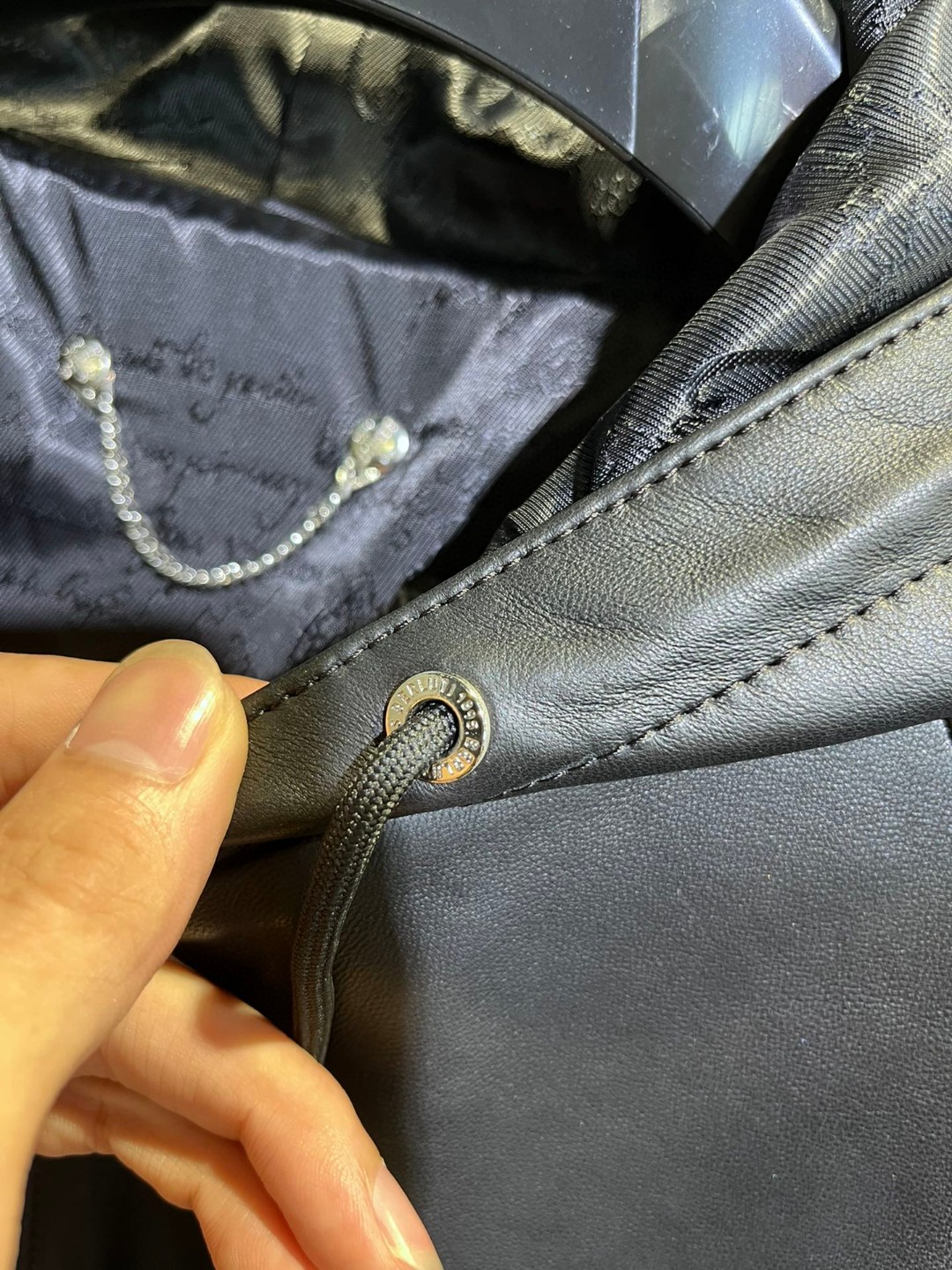 高定系列 Berluti 羊皮连帽夹克 皮衣 外套 长袖 黑色