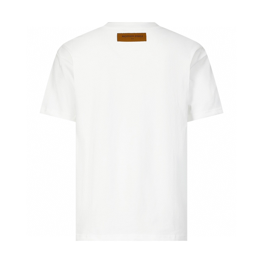 LOUIS VUITTON 路易威登 拼色 Monogram 印花 短袖 圆领 T 恤 上衣 夏款 白色 1A7WIC