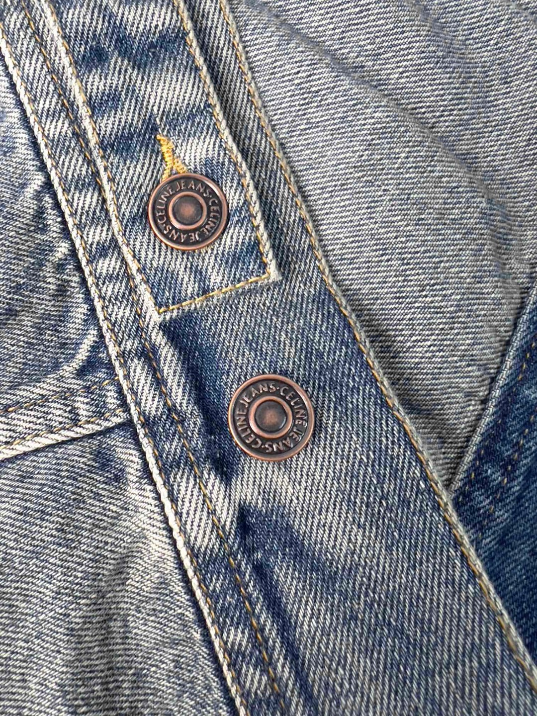 CELINE 赛琳 FW23 水洗单排扣连帽休闲牛仔外套 牛仔衣 长袖 外套 秋冬款 蓝色