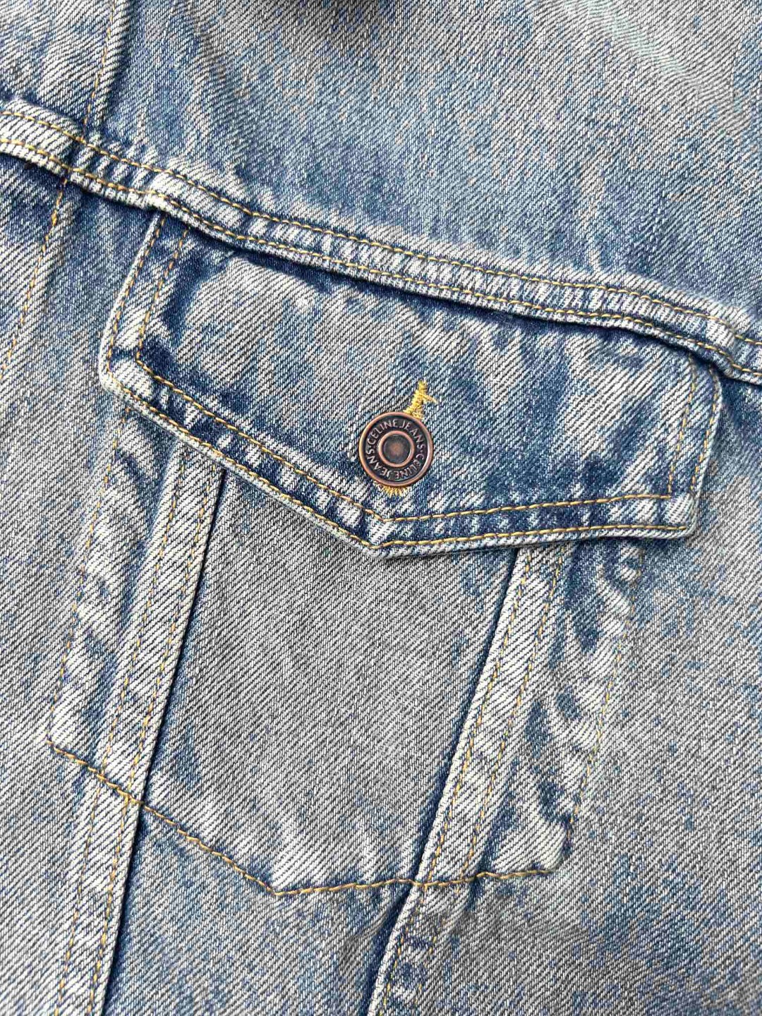 CELINE 赛琳 FW23 水洗单排扣连帽休闲牛仔外套 牛仔衣 长袖 外套 秋冬款 蓝色