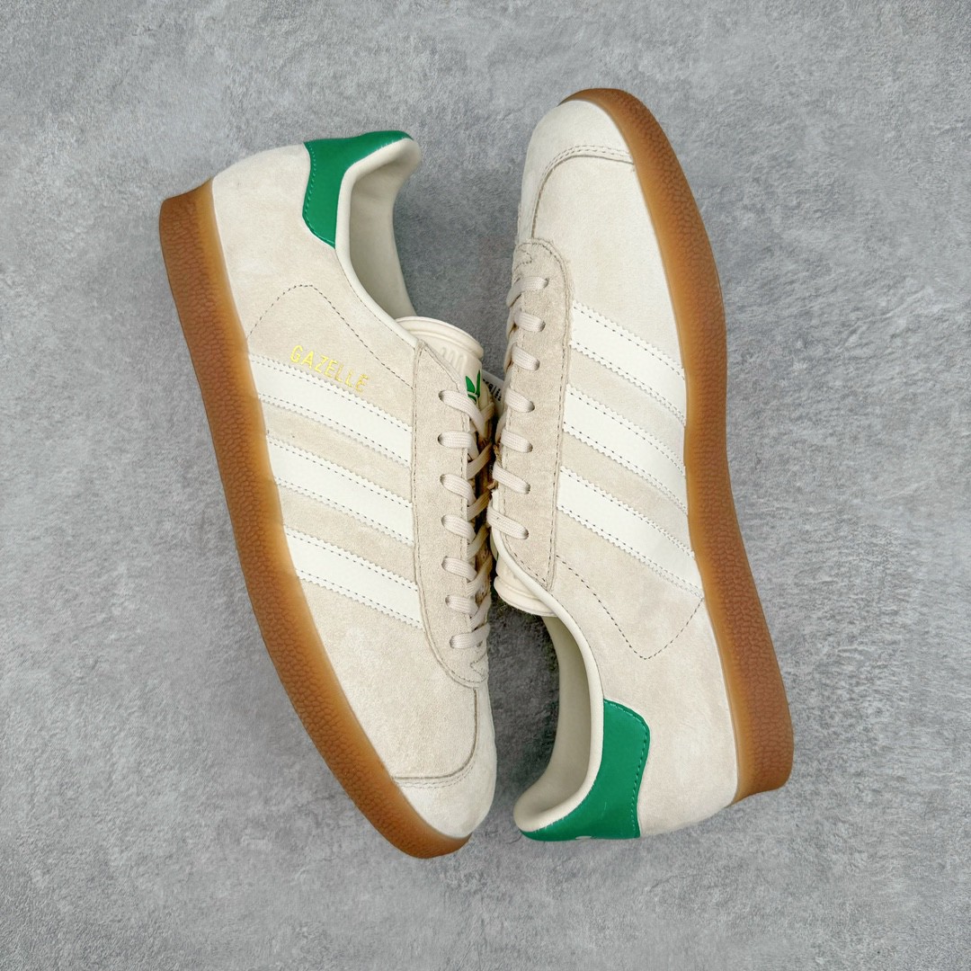Adidas Originals Gazelle Indoor 低筒 复古板鞋 休闲鞋 男鞋 女鞋 米绿 IF3235