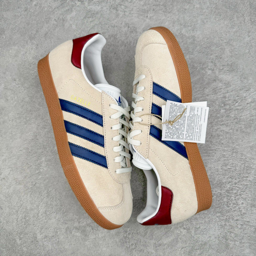 Adidas Originals Gazelle Indoor 低筒 复古板鞋 休闲鞋 男鞋 女鞋 米蓝色 IE0546