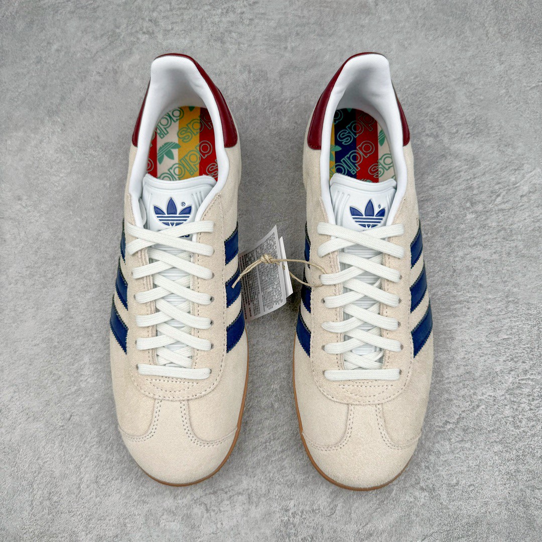Adidas Originals Gazelle Indoor 低筒 复古板鞋 休闲鞋 男鞋 女鞋 米蓝色 IE0546