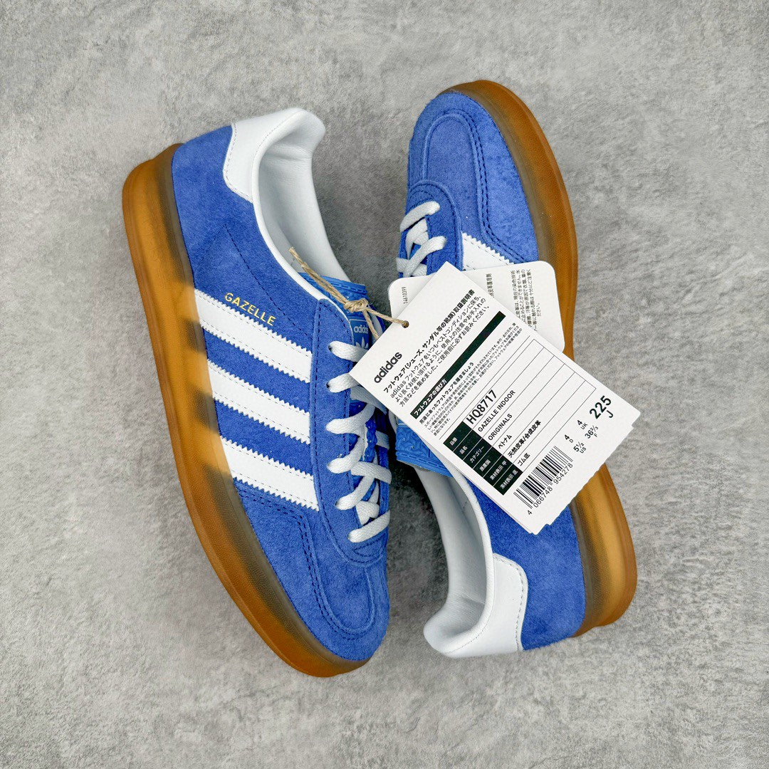 Adidas Originals Gazelle Indoor 低筒 复古板鞋 休闲鞋 男鞋 女鞋 蓝白色 HQ8717