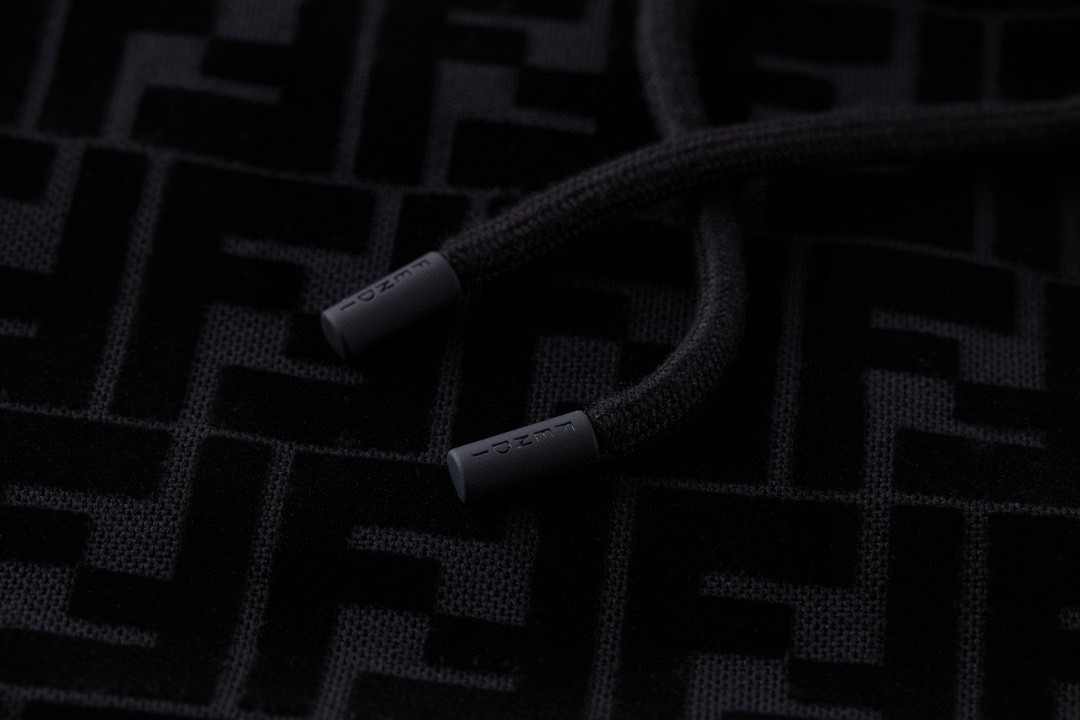 Fendi 芬迪 植绒老花 抽绳短裤 休闲裤 运动裤 黑色