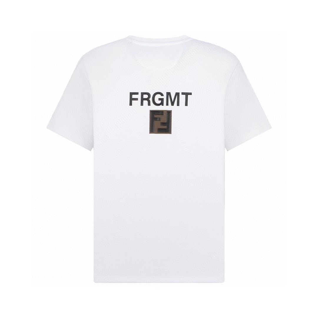 FENDI 芬迪 字母logo印花 圆领 T 恤 短袖 上衣 夏款 白色 FS9626AQFZF0ZNM