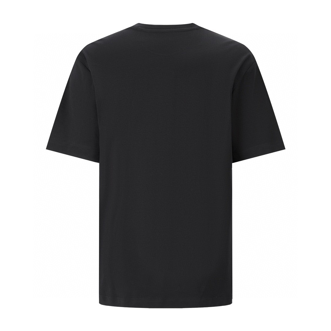 FENDI 芬迪 纯色徽标图案 圆领 T 恤 短袖 上衣 夏款 黑色 FY0936AQJEF0-QA1