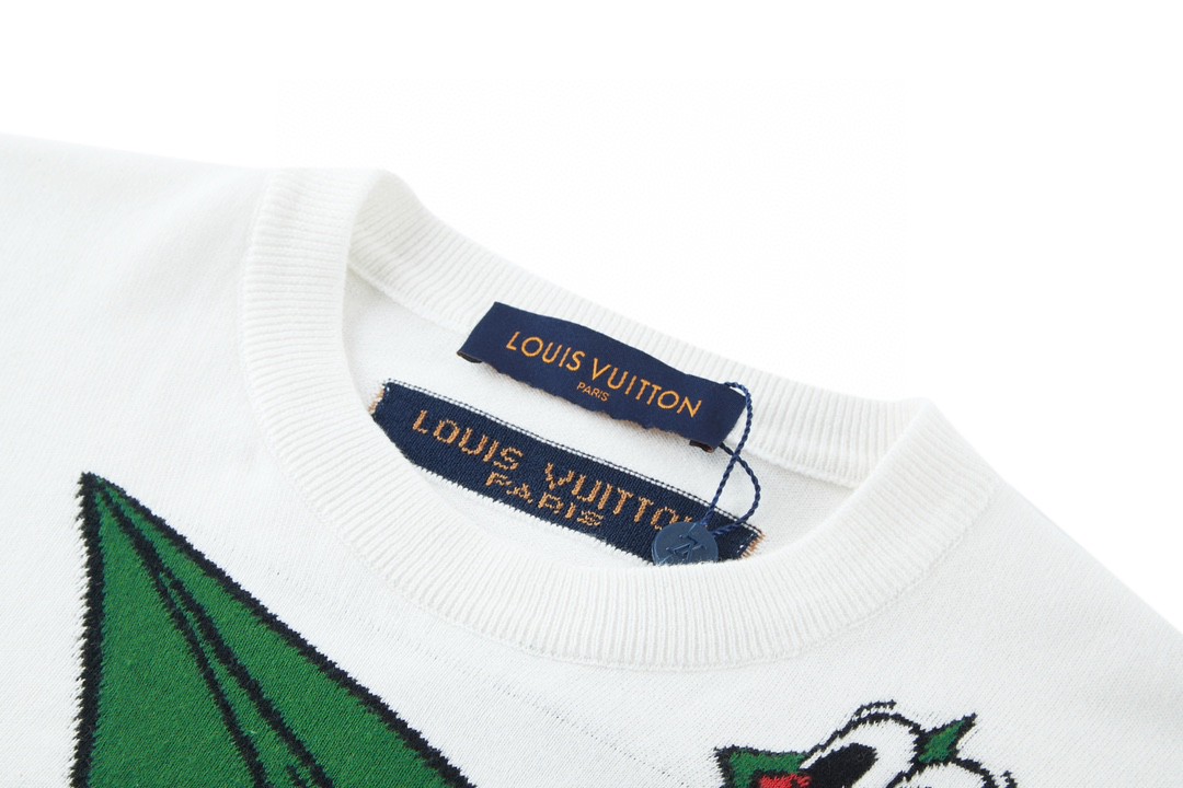 LOUIS VUITTON 路易威登 纸飞机针织 短袖 T恤 圆领 上衣 夏款 白色 1AB54D