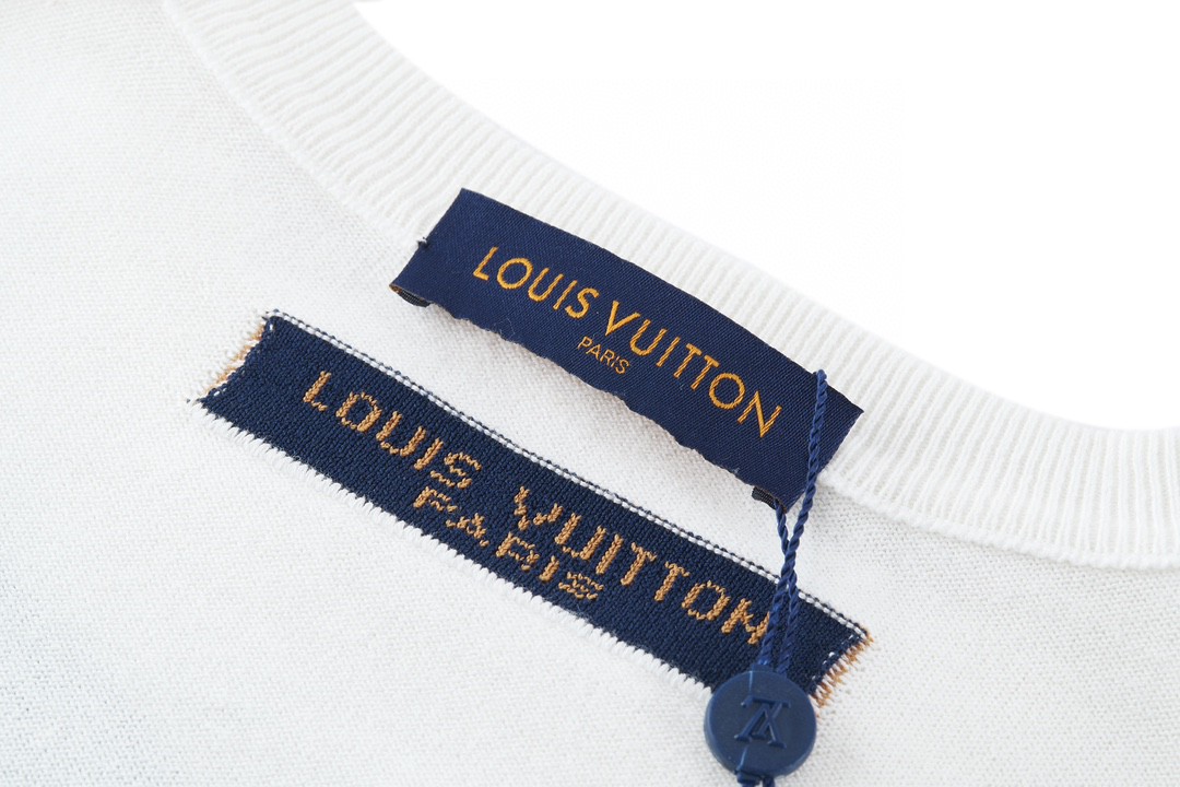 LOUIS VUITTON 路易威登 纸飞机针织 短袖 T恤 圆领 上衣 夏款 白色 1AB54D