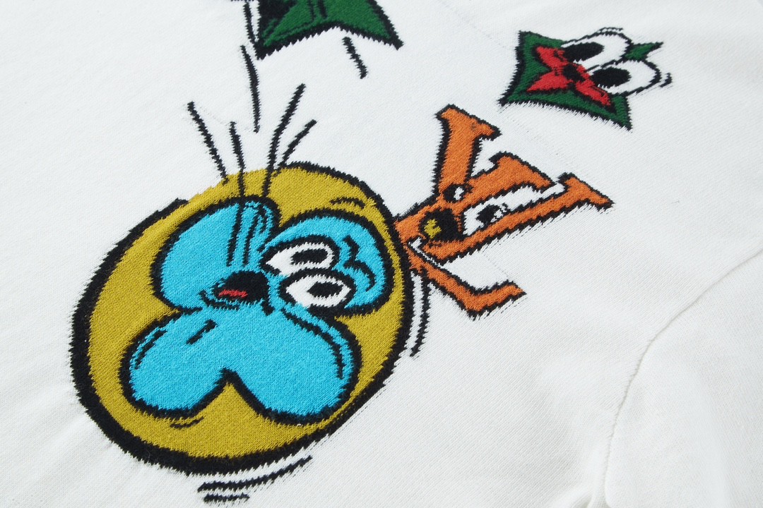 LOUIS VUITTON 路易威登 纸飞机针织 短袖 T恤 圆领 上衣 夏款 白色 1AB54D