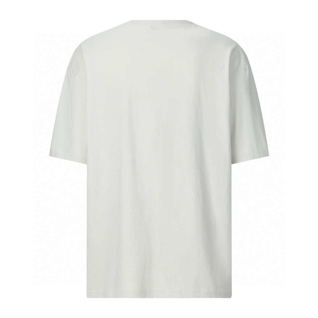 Balenciaga 巴黎世家 剪刀图案字母logo印花 圆领 短袖 T恤 夏季 米白色 739784TOVK19012