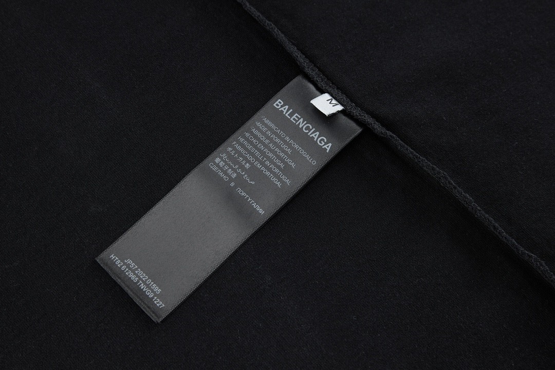 Balenciaga 巴黎世家 剪刀图案字母logo印花 圆领 短袖 T恤 夏季 黑色 739784TOVK11055