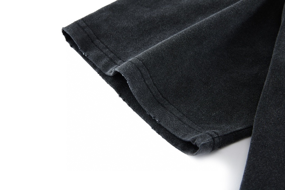 Balenciaga 巴黎世家 剪刀图案字母logo印花 圆领 短袖 T恤 夏季 黑色 739784TOVK11055