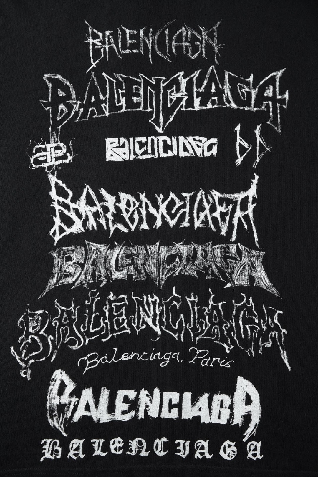 Balenciaga 巴黎世家 New Year 新年系列 字母印花 卫衣 T恤 圆领 长袖 黑色 699191TPVO31569