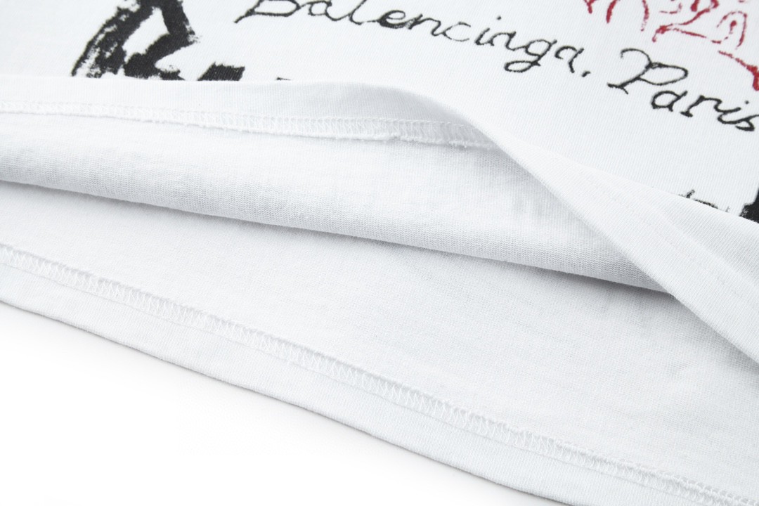Balenciaga 巴黎世家 New Year 新年系列 字母印花 卫衣 T恤 圆领 长袖 白色 699191TPVO29065