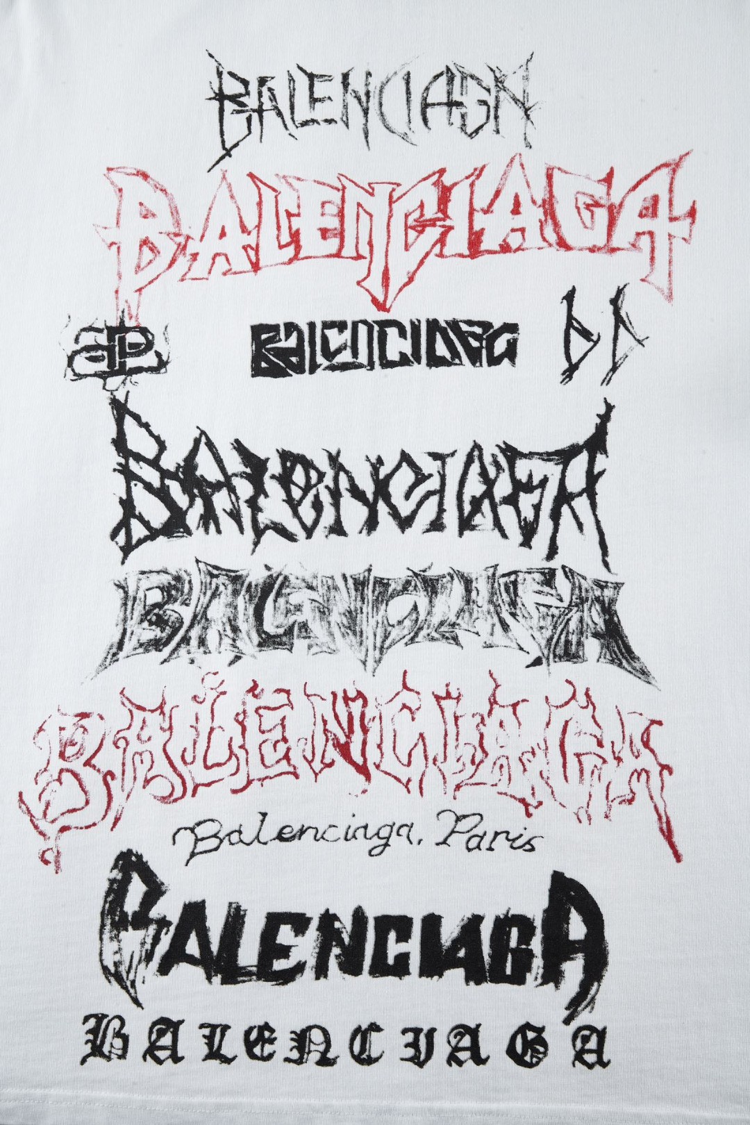 Balenciaga 巴黎世家 New Year 新年系列 字母印花 卫衣 T恤 圆领 长袖 白色 699191TPVO29065