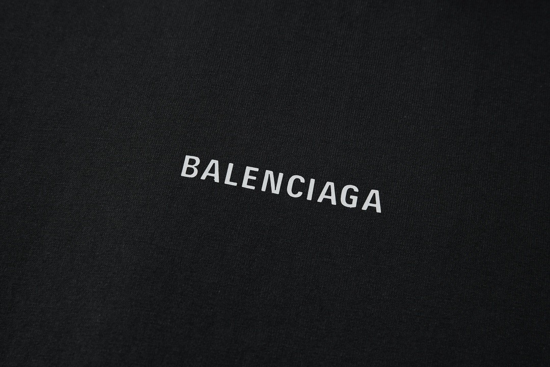 Balenciaga 巴黎世家 纯色字母logo印花 圆领 短袖 T恤 夏季 黑色 6R1T771-JWZZ1-0999