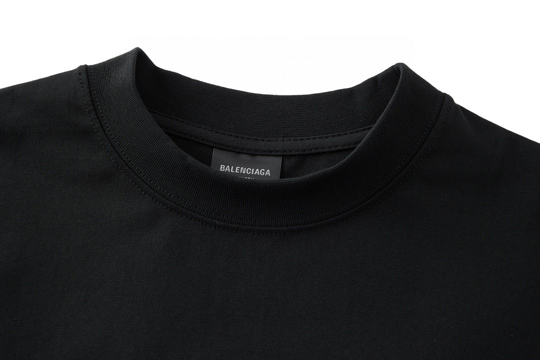 Balenciaga 巴黎世家 纯色字母logo印花 圆领 短袖 T恤 夏季 黑色 6R1T771-JWZZ1-0999
